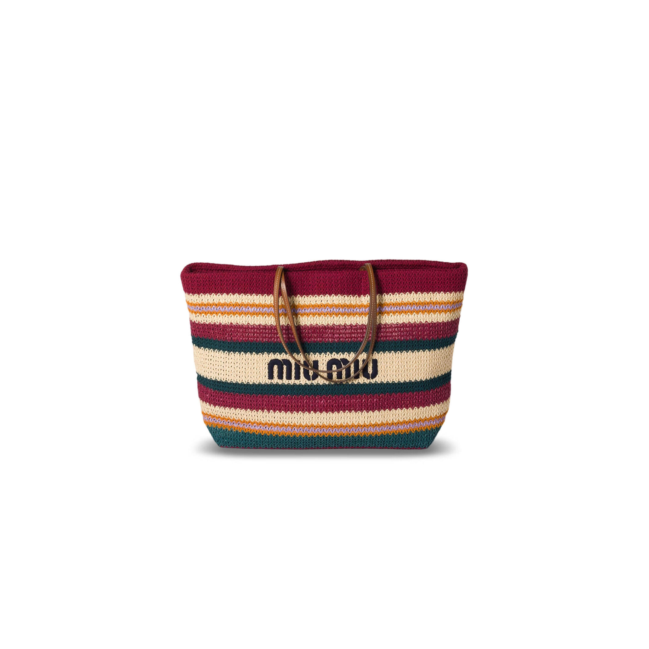 MIU MIU RAFFIA EFFECT WOVEN TOTE BAG 5BG228 (40*34*16cm) MIU MIU RAFFIA EFFECT WOVEN TOTE BAG 5BG228 (40*34*16cm)